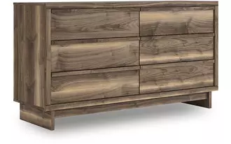 Ashley chirason six drawer dresser in brown