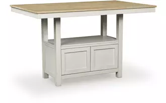 Ashley purlaney rect dining room counter table in antique white/natural