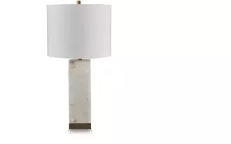 alabaster table lamp (1/cn) linderfield white/gold finish