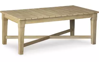Ashley carter hall rectangular cocktail table in beige