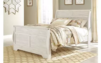 queen sleigh footboard willowton whitewash