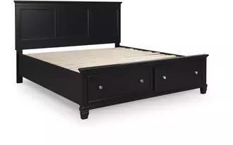 k/ck storage ftbd w/roll slats lanolee black