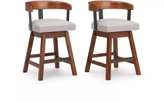 uph swivel barstool (2/cn) ralene in medium brown by ashley