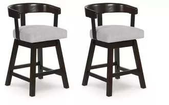 uph swivel barstool (2/cn) haddigan in dark brown by ashley