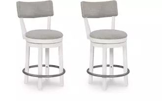 uph swivel barstool (2/cn) robbinsdale in antique white by ashley
