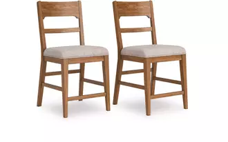 upholstered barstool (2/cn) cabalynn in light brown by ashley