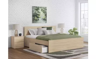 q/k double drawer storage onita natural