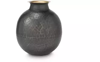 vase woody pewter/gold finish