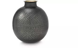 vase woody pewter/gold finish