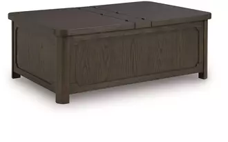cocktail table with storage breckington in dark brown by ashley