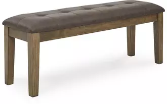 Ashley urbinforte large uph dining room bench in light brown
