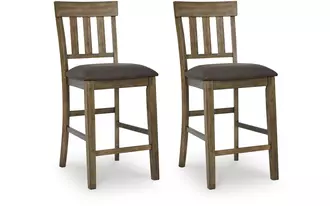 Ashley urbinforte upholstered barstool (2/cn) in light brown