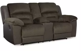 dbl rec loveseat w/console dorman in chocolate by ashley