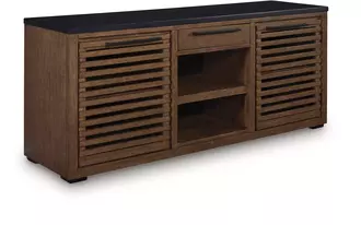 credenza kallari in warm brown/black by ashley
