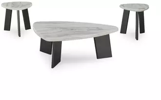 occasional table set (3/cn) lilyberg in gray/black by ashley