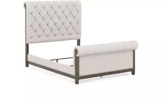 queen uph hdbd/ftbd/slats hillcott dark brown