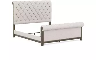 cal king upholstered rails hillcott dark brown