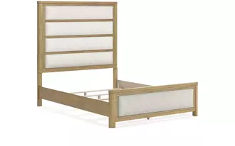 queen uph panel ftbd w/slats rencott light brown