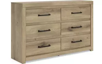 Ashley brozmont six drawer dresser in tan