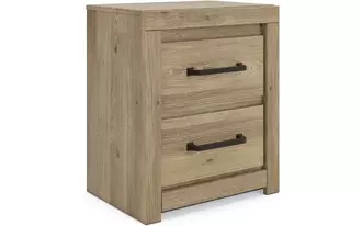 Ashley brozmont two drawer night stand in tan