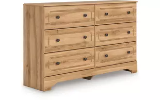 Ashley aleaport six drawer dresser in warm brown