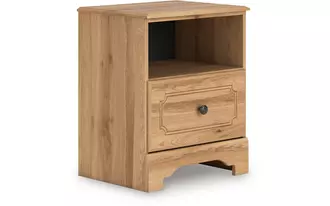 Ashley aleaport one drawer night stand in warm brown