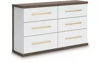 Ashley kendanport six drawer dresser in white/brown
