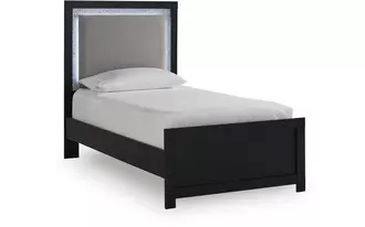 Ashley maeling twin panel footboard in black