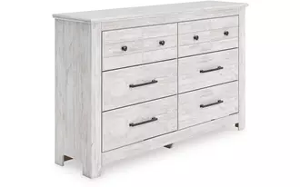 Ashley makidern six drawer dresser in whitewash