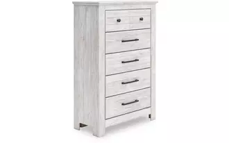 Ashley makidern five drawer chest in whitewash