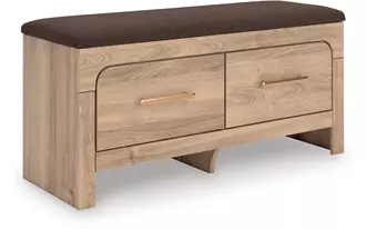 Ashley kinlanni bedroom uph storage bench in tan
