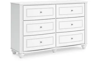 Ashley kozlani six drawer dresser in white
