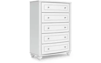 Ashley kozlani five drawer chest in white