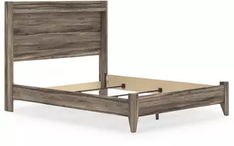 Ashley elbrim queen panel footboard w/rails in brown