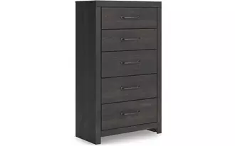 Ashley hollivern five drawer chest in dark gray