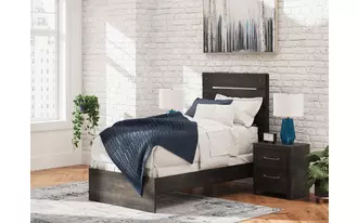 Ashley hollivern twin panel headboard/footboard in dark gray