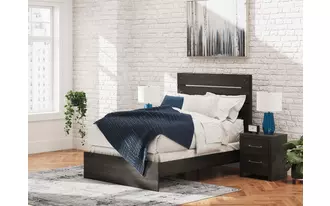 Ashley hollivern full panel headboard/footboard in dark gray