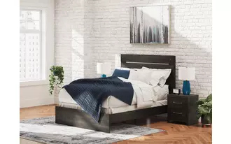 Ashley hollivern queen panel hdbd/ftbd in dark gray
