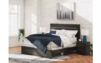 Ashley hollivern king panel headboard/footboard in dark gray