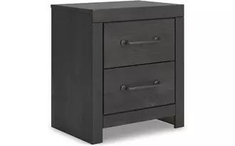 Ashley hollivern two drawer night stand in dark gray