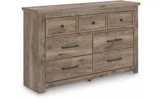 Ashley rusticott seven drawer dresser in brown
