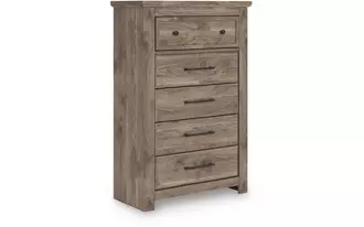 Ashley rusticott five drawer chest in brown