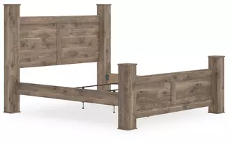 Ashley rusticott king poster footboard in brown