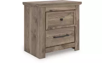 Ashley rusticott two drawer night stand in brown