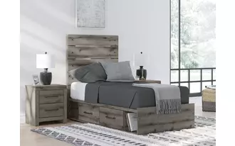 Ashley graystorm t/f side storage w/rail in brown gray