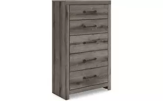 Ashley graystorm five drawer chest in brown gray