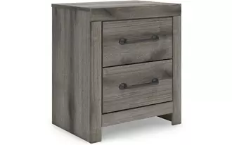 Ashley graystorm two drawer night stand in brown gray