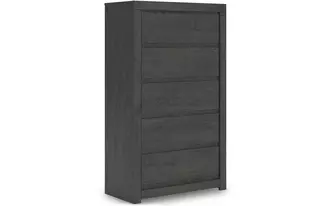 Ashley fraluna five drawer chest in charcoal