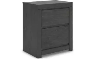Ashley fraluna two drawer night stand in charcoal
