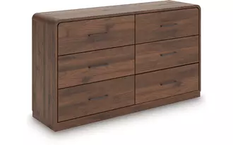 Ashley fortlorn dresser in walnut brown